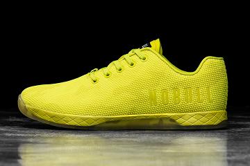 Men's Nobull Neon Lime Camo Trainers Yellow | SG F2443D